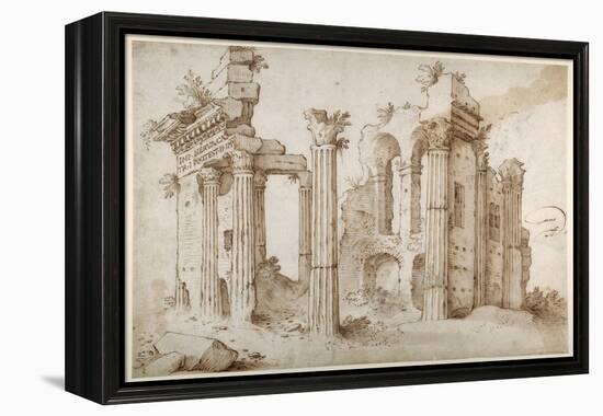 Columniated Ruins of the Temple of Minerva-Sebastian Vrancx-Framed Premier Image Canvas