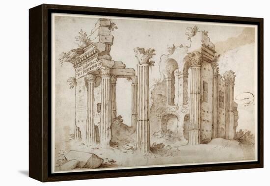 Columniated Ruins of the Temple of Minerva-Sebastian Vrancx-Framed Premier Image Canvas