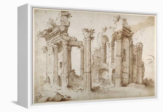 Columniated Ruins of the Temple of Minerva-Sebastian Vrancx-Framed Premier Image Canvas