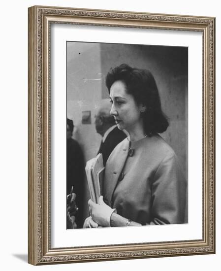 Columnist Dorothy Kilgallen Covering the Finch Murder Trial-Ralph Crane-Framed Photographic Print