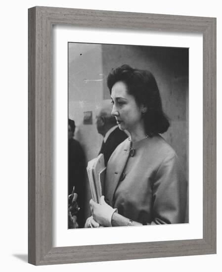 Columnist Dorothy Kilgallen Covering the Finch Murder Trial-Ralph Crane-Framed Photographic Print