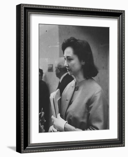 Columnist Dorothy Kilgallen Covering the Finch Murder Trial-Ralph Crane-Framed Photographic Print