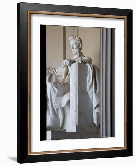 Columns and Statue of Lincoln at Lincoln Memorial, Washington DC, USA-Scott T. Smith-Framed Photographic Print