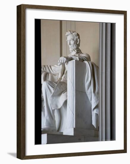 Columns and Statue of Lincoln at Lincoln Memorial, Washington DC, USA-Scott T. Smith-Framed Photographic Print