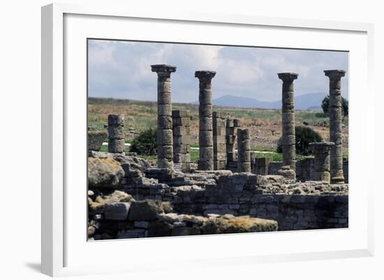 Columns of the Roman Basilica, Baelo Claudia, Andalusia, Spain-null-Framed Giclee Print
