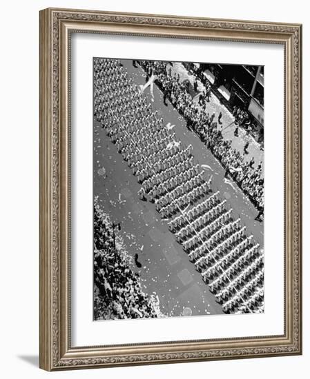 Columns of Us Coast Guard Marching in Independence Day Parade Up Fifth Avenue-Andreas Feininger-Framed Photographic Print