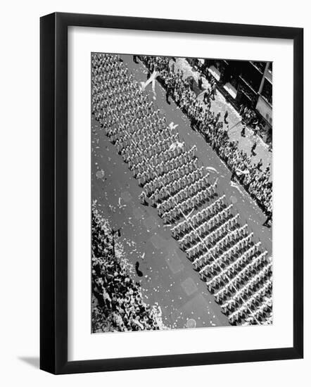 Columns of Us Coast Guard Marching in Independence Day Parade Up Fifth Avenue-Andreas Feininger-Framed Photographic Print