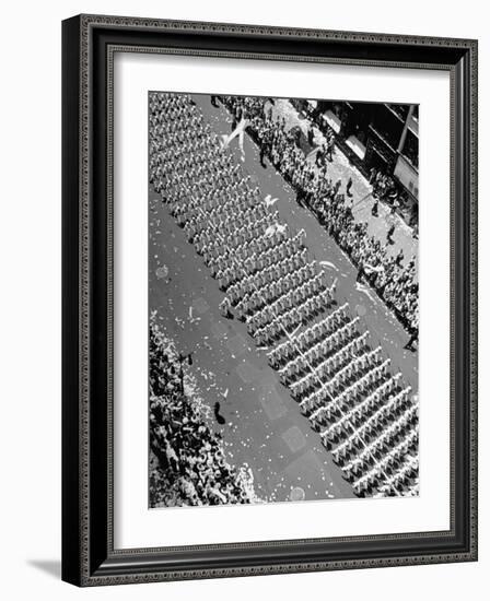 Columns of Us Coast Guard Marching in Independence Day Parade Up Fifth Avenue-Andreas Feininger-Framed Photographic Print