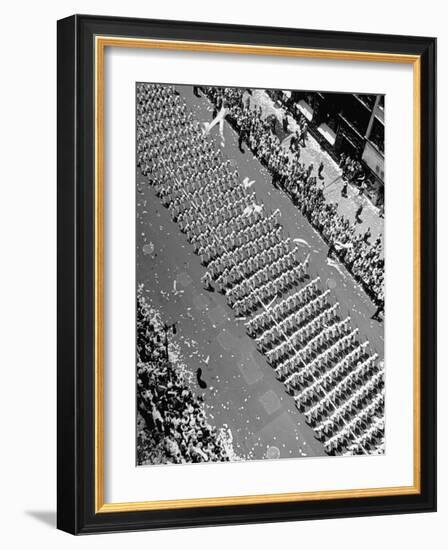 Columns of Us Coast Guard Marching in Independence Day Parade Up Fifth Avenue-Andreas Feininger-Framed Photographic Print