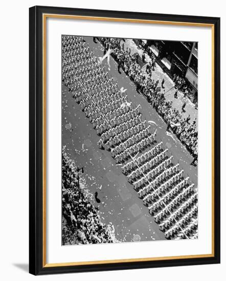 Columns of Us Coast Guard Marching in Independence Day Parade Up Fifth Avenue-Andreas Feininger-Framed Photographic Print