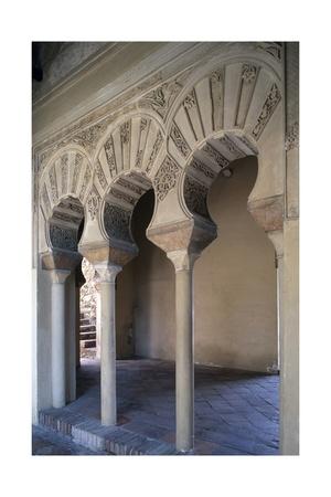 Columns With Arches In Interior Courtyard Of Alcazaba Of Malaga Giclee Print By Art Com