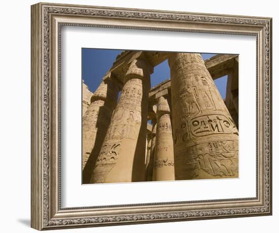 Columns with Hieroglyphs at Karnak Temple-Bob Krist-Framed Photographic Print