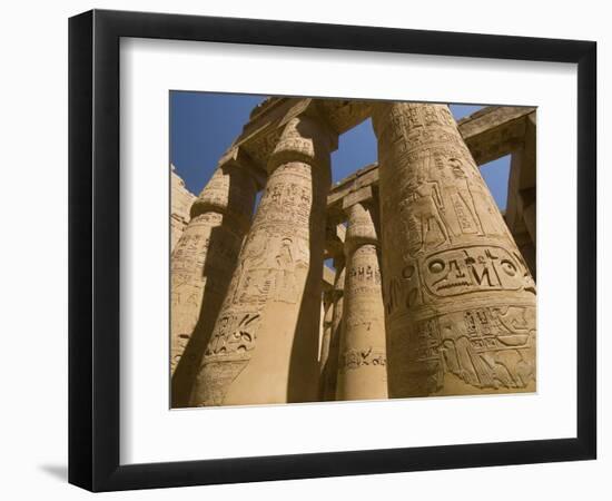 Columns with Hieroglyphs at Karnak Temple-Bob Krist-Framed Photographic Print