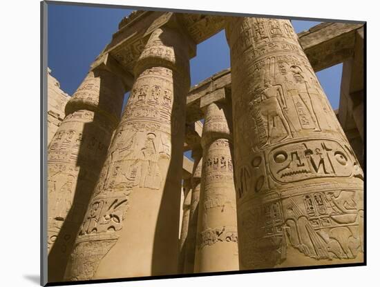 Columns with Hieroglyphs at Karnak Temple-Bob Krist-Mounted Photographic Print