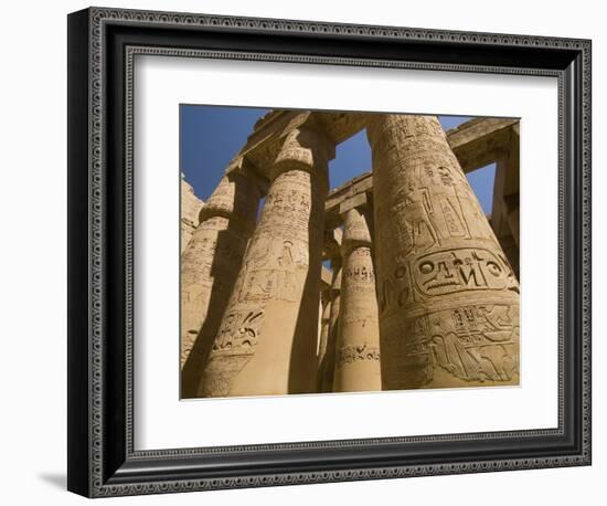 Columns with Hieroglyphs at Karnak Temple-Bob Krist-Framed Photographic Print