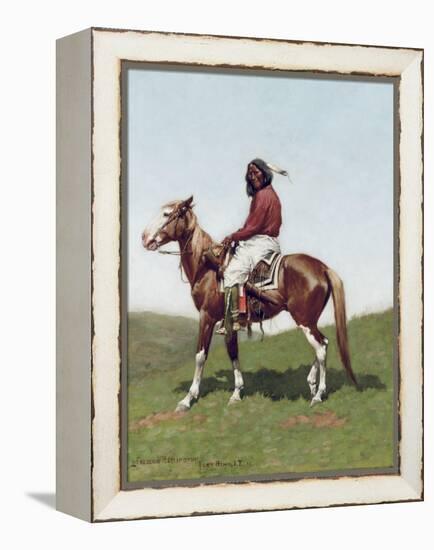 Comanche Brave, Fort Reno, Indian Territory-Frederic Remington-Framed Premier Image Canvas