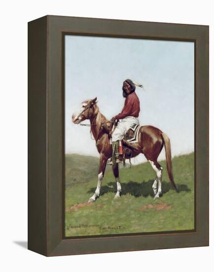 Comanche Brave, Fort Reno, Indian Territory-Frederic Remington-Framed Premier Image Canvas