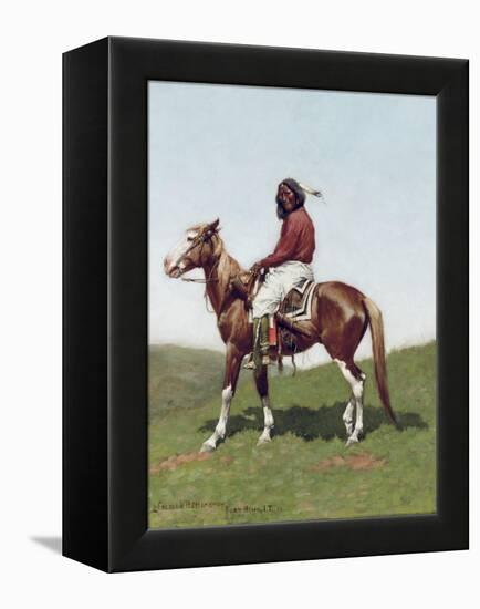 Comanche Brave, Fort Reno, Indian Territory-Frederic Remington-Framed Premier Image Canvas