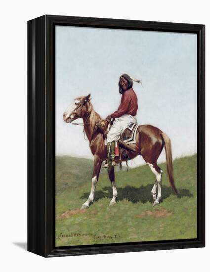 Comanche Brave, Fort Reno, Indian Territory-Frederic Remington-Framed Premier Image Canvas