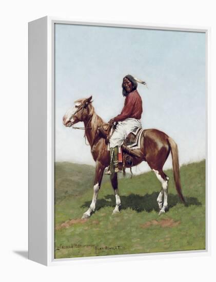 Comanche Brave, Fort Reno, Indian Territory-Frederic Remington-Framed Premier Image Canvas