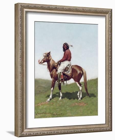 Comanche Brave, Fort Reno, Indian Territory-Frederic Remington-Framed Giclee Print