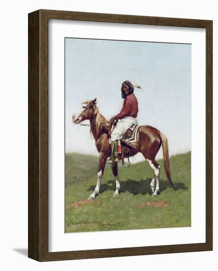 Comanche Brave, Fort Reno, Indian Territory-Frederic Remington-Framed Giclee Print