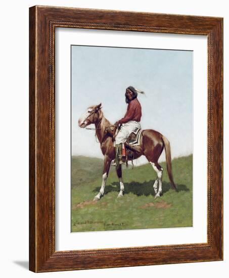 Comanche Brave, Fort Reno, Indian Territory-Frederic Remington-Framed Giclee Print