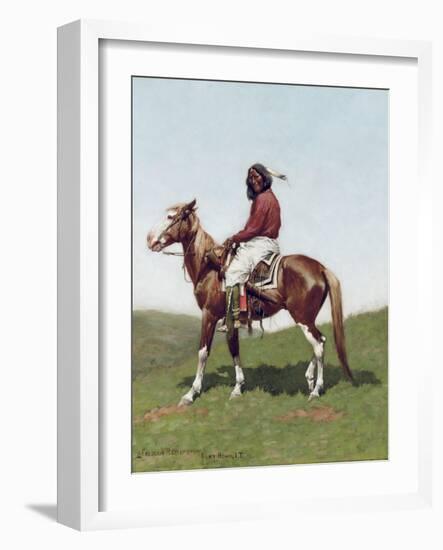 Comanche Brave, Fort Reno, Indian Territory-Frederic Remington-Framed Giclee Print