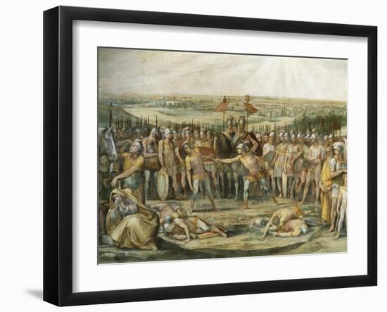 Combat Between the Horatii and Curiatii-Giuseppe Cesari-Framed Giclee Print