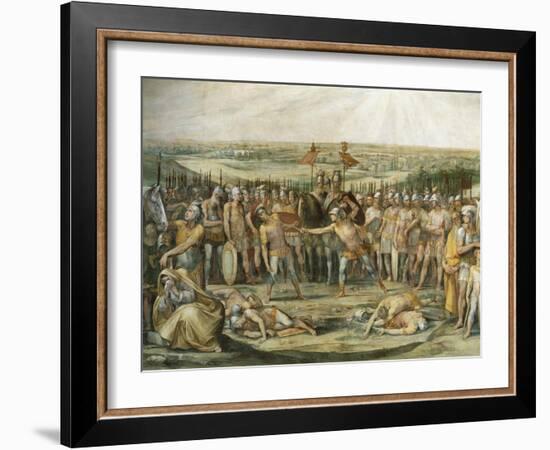 Combat Between the Horatii and Curiatii-Giuseppe Cesari-Framed Giclee Print