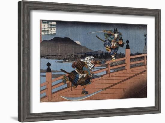 Combat de samouraï-Ando Hiroshige-Framed Giclee Print