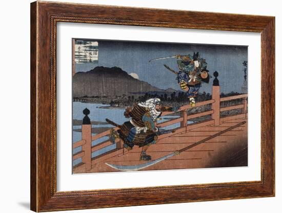 Combat de samouraï-Ando Hiroshige-Framed Giclee Print