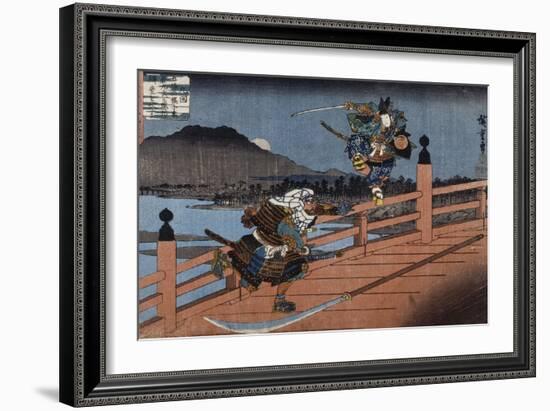 Combat de samouraï-Ando Hiroshige-Framed Giclee Print