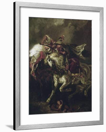 Combat du Giaour et du Pacha.-Eugene Delacroix-Framed Giclee Print