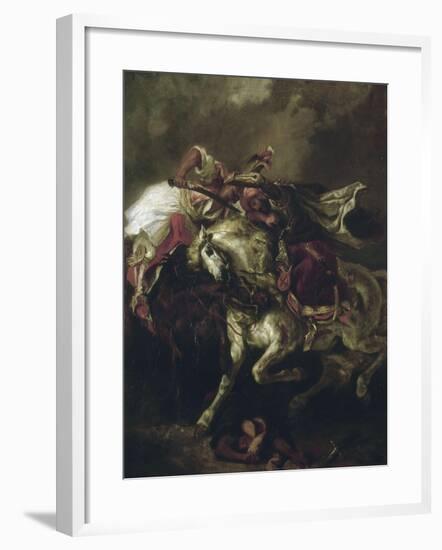 Combat du Giaour et du Pacha.-Eugene Delacroix-Framed Giclee Print