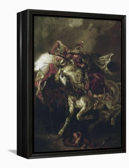 Combat du Giaour et du Pacha.-Eugene Delacroix-Framed Premier Image Canvas