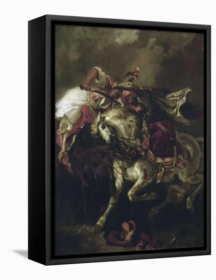 Combat du Giaour et du Pacha.-Eugene Delacroix-Framed Premier Image Canvas