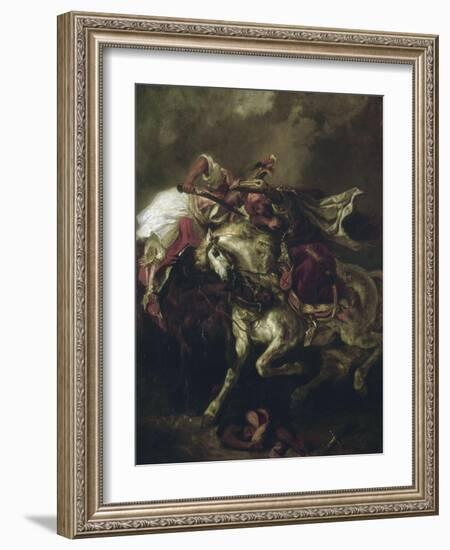 Combat du Giaour et du Pacha.-Eugene Delacroix-Framed Giclee Print