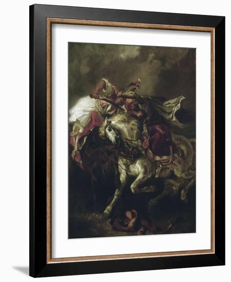Combat du Giaour et du Pacha.-Eugene Delacroix-Framed Giclee Print