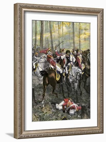 Combat during the Battle of Cowpens, c.1781-null-Framed Giclee Print