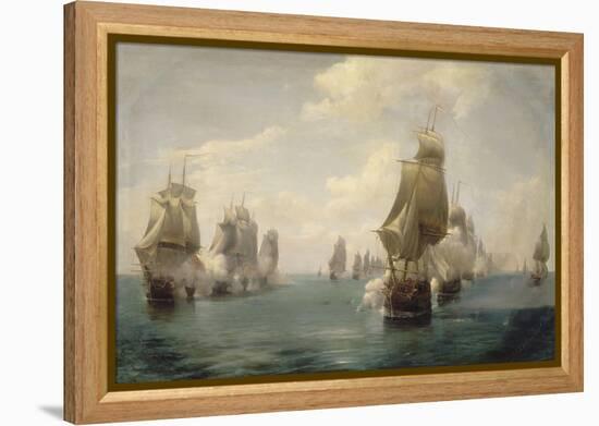 Combat naval de la Dominique, le 17 avril 1780-Pierre Julien Gilbert-Framed Premier Image Canvas