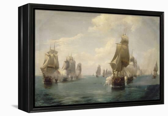 Combat naval de la Dominique, le 17 avril 1780-Pierre Julien Gilbert-Framed Premier Image Canvas