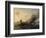 Combat naval entre une division française et anglaise en vue de l'île de la-Pierre Julien Gilbert-Framed Giclee Print