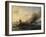 Combat naval entre une division française et anglaise en vue de l'île de la-Pierre Julien Gilbert-Framed Giclee Print