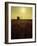 Combine Harvester in Field at Sunset-John Zimmerman-Framed Photographic Print