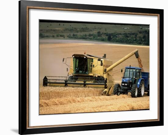 Combine Harvester Off-loading Grain-Jeremy Walker-Framed Photographic Print