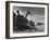 Combines Being Used to Harvest Wheat-Ed Clark-Framed Photographic Print