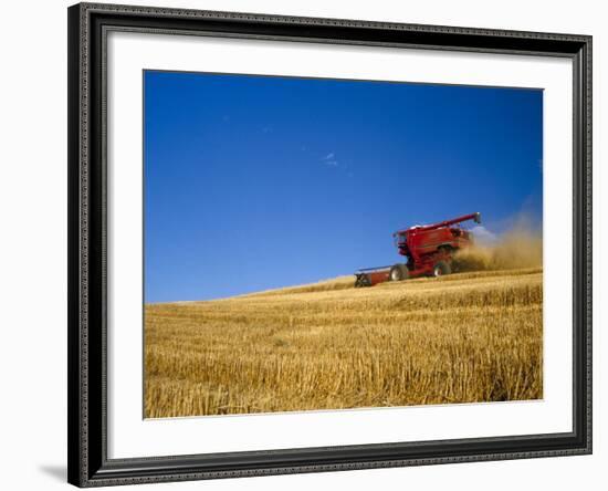 Combines Harvesting Crop, Palouse, Washington, USA-Terry Eggers-Framed Photographic Print