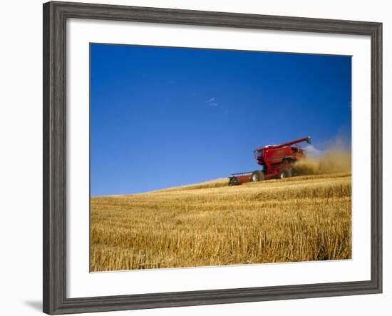 Combines Harvesting Crop, Palouse, Washington, USA-Terry Eggers-Framed Photographic Print