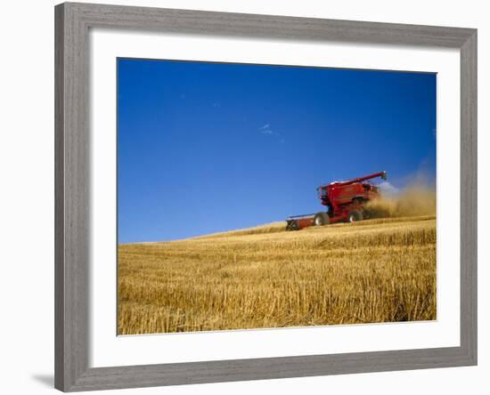 Combines Harvesting Crop, Palouse, Washington, USA-Terry Eggers-Framed Photographic Print
